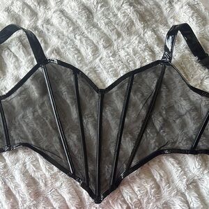 Black see-through Mesh corset Top